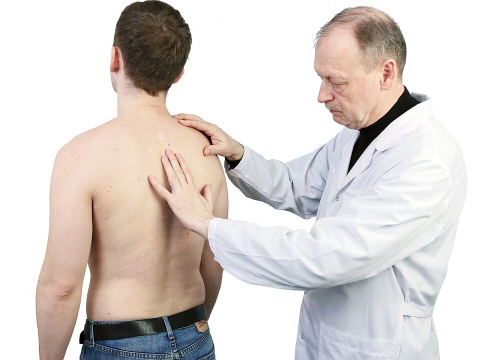 Η διάγνωση της οστεοχονδρωσίας περιλαμβάνει ιατρική εξέταση της σπονδυλικής στήλης